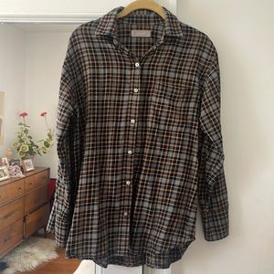 Everlane Lightweight Flannel Oversized Shirt, size 2